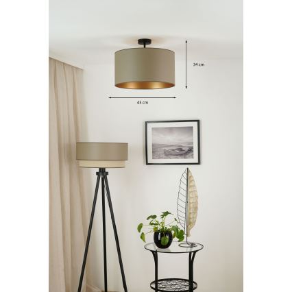 Brilagi - Plafon OREGON ROLLER VEGE 1xE27/15W/230V diâmetro 45 cm cinza