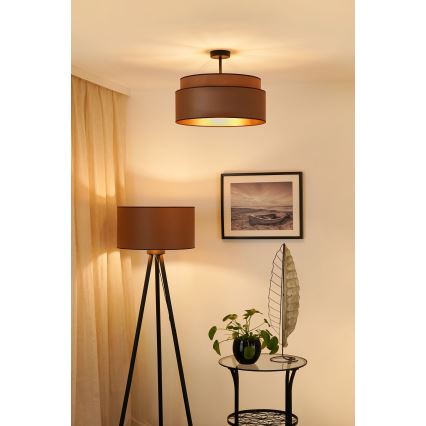 Brilagi - Plafon OREGON VEGE 1xE27/15W/230V diâmetro 45 cm castanho