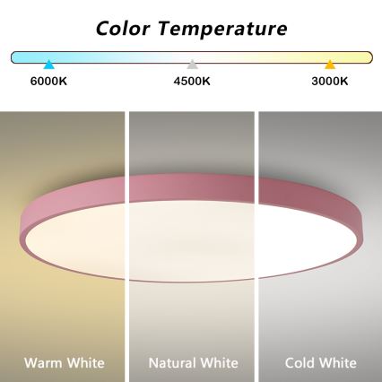 Brilagi - Candeeiro de teto LED POOL LED/100W/230V 3000/4000/6000K Ø 80 cm rosa