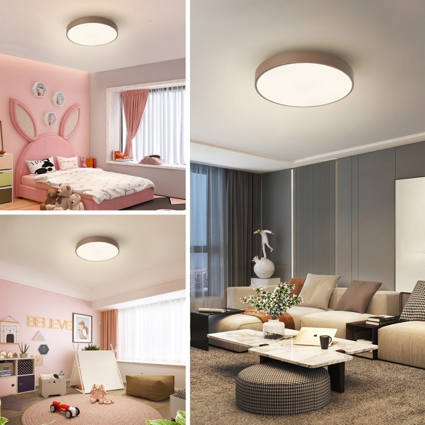 Brilagi - Candeeiro de teto LED POOL LED/36W/230V 3000/4000/6000K Ø 30 cm castanho