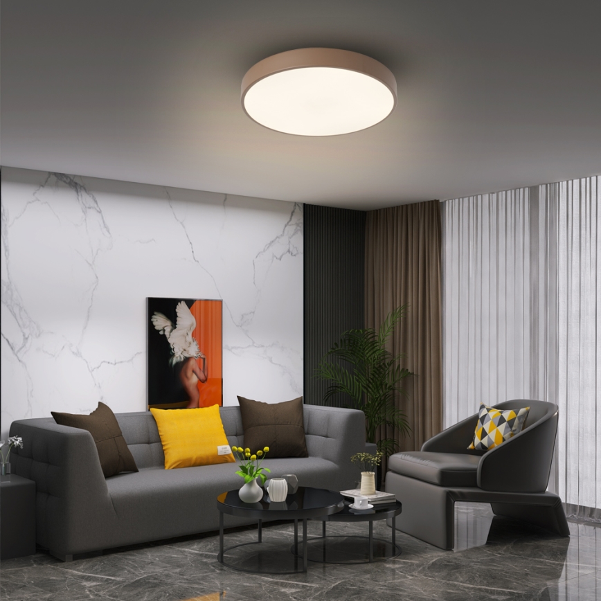 Brilagi - Candeeiro de teto LED POOL LED/36W/230V 3000/4000/6000K Ø 30 cm castanho