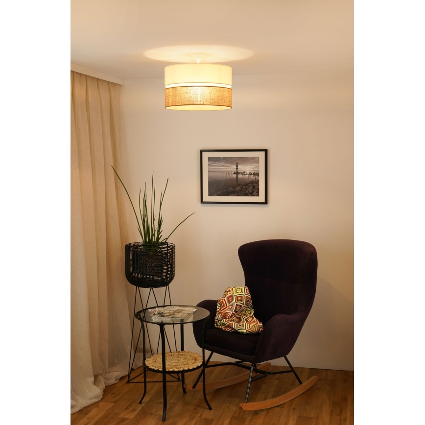Brilagi - Plafonier ROYAL YUTE 1xE27/15W/230V Ø 40 cm bege/creme