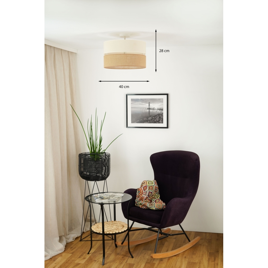 Brilagi - Plafonier ROYAL YUTE 1xE27/15W/230V Ø 40 cm bege/creme