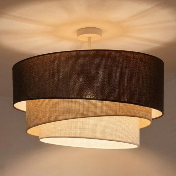 Brilagi - Plafon TRIO sobreposto 3xE27/60W/230V Ø 60 cm castanho/bege/branco