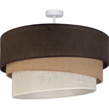 Brilagi - Plafon TRIO sobreposto 3xE27/60W/230V Ø 60 cm castanho/bege/branco