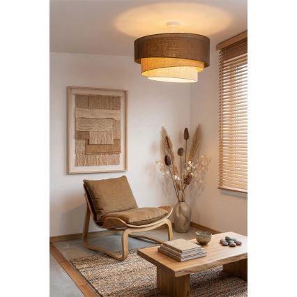 Brilagi - Plafon TRIO sobreposto 3xE27/60W/230V Ø 60 cm castanho/bege/branco