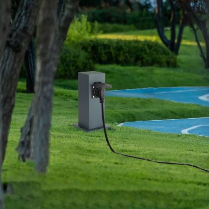 Brilagi - Poste de exterior com tomada PILLAR 1Z SCHUKO 230V IP44 antracite