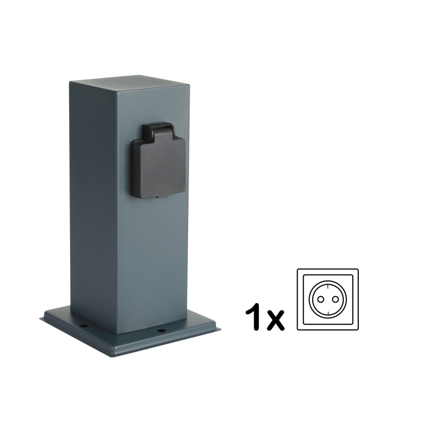 Brilagi - Poste de exterior com tomada PILLAR 1Z SCHUKO 230V IP44 antracite