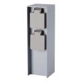 Brilagi - Poste de tomadas para exterior PILLAR 2 tomadas SCHUKO 230V IP44 prateado
