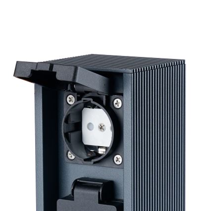 Brilagi - Poste de tomadas para exterior PILLAR 2x SCHUKO 230V IP44 antracite