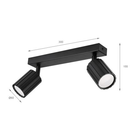Brilagi - Spot CRISPINA 2xGU10/10W/230V preto