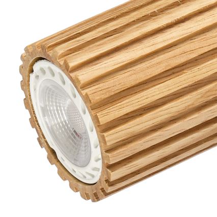 Brilagi - Spot de teto MODERN WOOD 3xGU10/8W/230V madeira de seringueira/branco