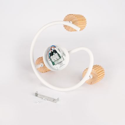 Brilagi - Spot de teto MODERN WOOD 3xGU10/8W/230V seringueira/branco