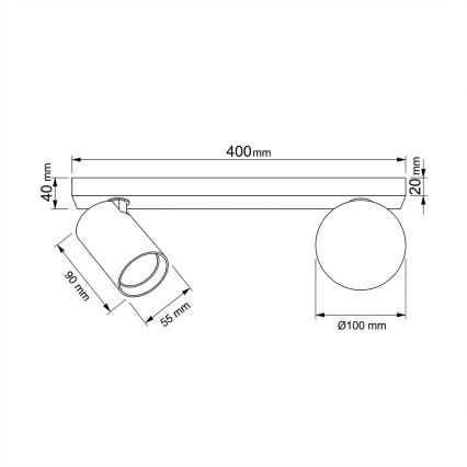 Brilagi - Spot de teto SELE BALL 1xGU10/30W/230V + 1xG9/10W branco