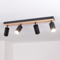 Brilagi - Spot direcionável SELE WOOD ACOUSTIC 4xGU10/30W/230V preto/madeira
