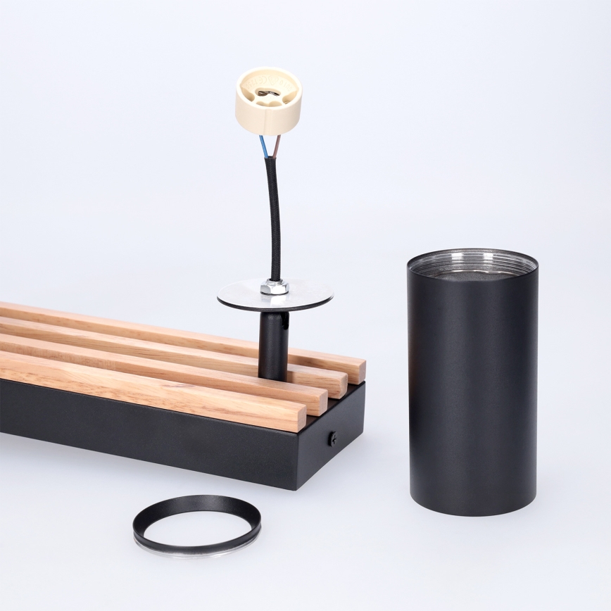 Brilagi - Spot direcionável SELE WOOD ACOUSTIC 4xGU10/30W/230V preto/madeira