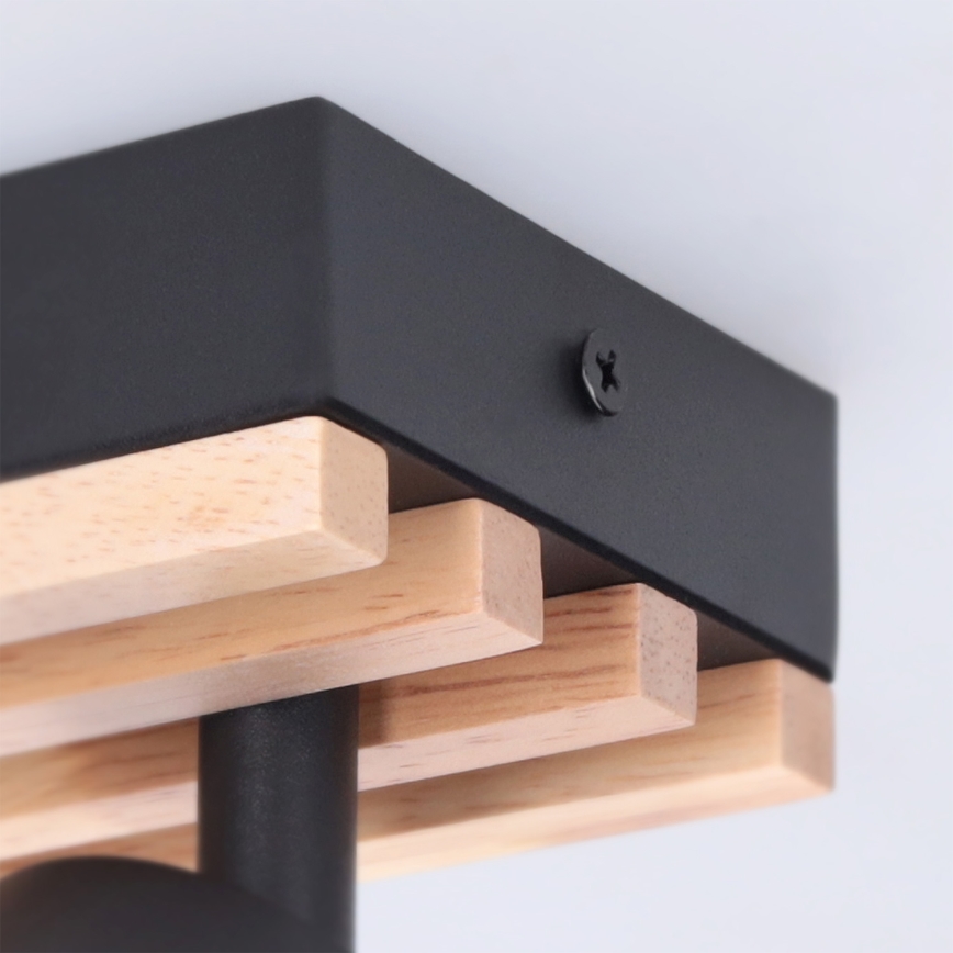 Brilagi - Spot direcionável SELE WOOD ACOUSTIC 4xGU10/30W/230V preto/madeira