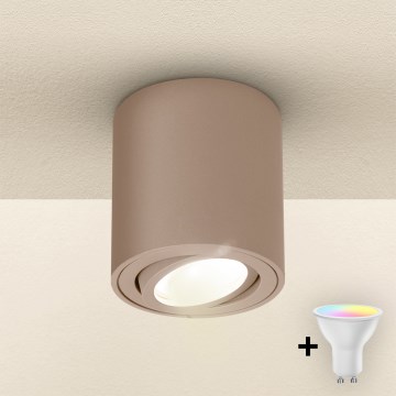 Brilagi - Spot embutido LED RGBW dimerizável MIA 1xGU10/4,8W/230V 3000K 84x80 mm bege + controlo remoto
