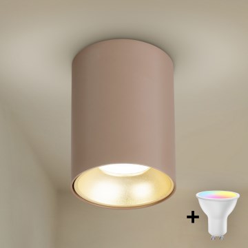 Brilagi - Spot embutido LED RGBW dimerizável TRINE 1xGU10/30W/230V 2700-6500K Wi-Fi bege/dourado