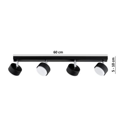 Brilagi - Spot LED MONO 4xGX53/30W/230V, preto