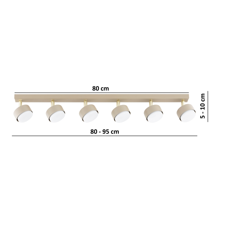 Brilagi - Spot LED MONO 6xGX53/30W/230V bege/dourado