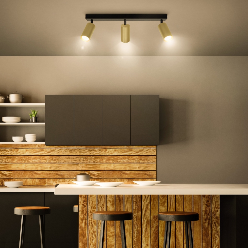 Brilagi - Spot LED RGBW dimerizável SELE GOLDEN 3xGU10/6W/230V 3000K preto/dourado + comando remoto