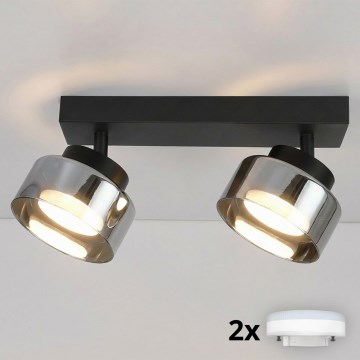 Brilagi - Spot LED RGB+CCT dimerizável AURA LUX 2xGX53/14W/230V 2700-6500K Wi-Fi Tuya preto/fumado