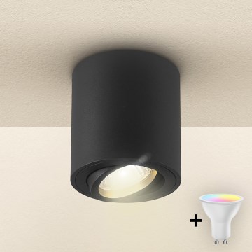 Brilagi - Spot LED RGBW dimerizável MIA 1xGU10/4,8W/230V 3000K 84x80 mm preto + comando remoto
