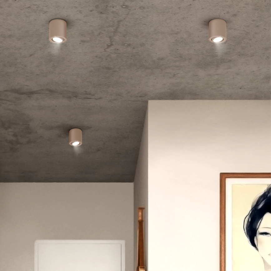 Brilagi - Spot embutido LED RGBW dimerizável MIA 1xGU10/4,8W/230V 3000K 84x80 mm bege + controlo remoto