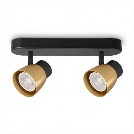 Brilagi - Spot LED RGBW dimerizável NUGGET 2xGU10/6W/230V 3000K preto/dourado + comando remoto