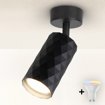Brilagi - Spot LED RGBW dimerizável SELE DIAMANT 1xGU10/6W/230V 3000K preto + comando remoto