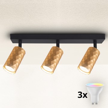 Brilagi - Spot LED RGBW dimerizável SELE DIAMANT 3xGU10/6W/230V 3000K Wi-Fi dourado