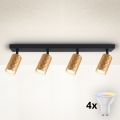 Brilagi - Spot LED RGBW dimerizável SELE DIAMANT 4xGU10/4,8W/230V 3000K dourado + controlo remoto