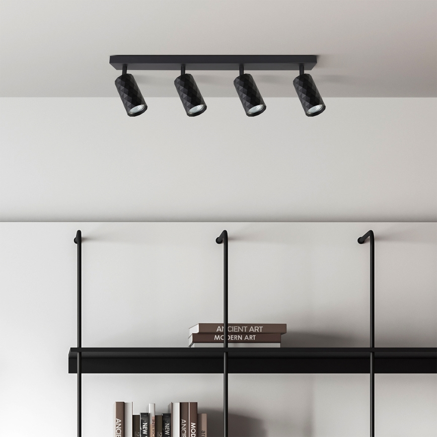 Brilagi - Spot LED RGBW dimerizável SELE DIAMANT 4xGU10/4,8W/230V 3000K preto + comando remoto