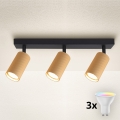 Brilagi - Spot LED RGBW dimerizável SELE MODERN 3xGU10/4,8W/230V 3000K dourado + controlo remoto