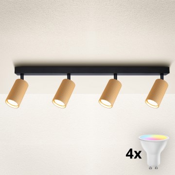 Brilagi - Spot LED RGBW dimerizável SELE MODERN 4xGU10/4,8W/230V 3000K dourado + comando remoto