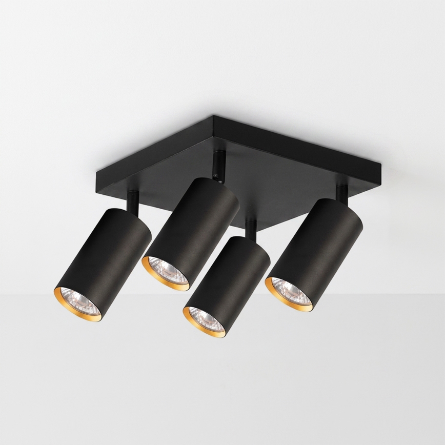 BRILAGI - Spot LED RGBW dimerizável SELE SQUARE 4xGU10/6,5W/230V 2700-6500K preto/dourado
