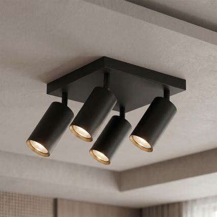 BRILAGI - Spot LED RGBW dimerizável SELE SQUARE 4xGU10/6,5W/230V 2700-6500K preto/dourado