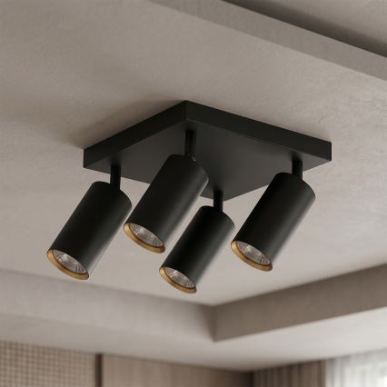 BRILAGI - Spot LED RGBW dimerizável SELE SQUARE 4xGU10/6,5W/230V 2700-6500K preto/dourado