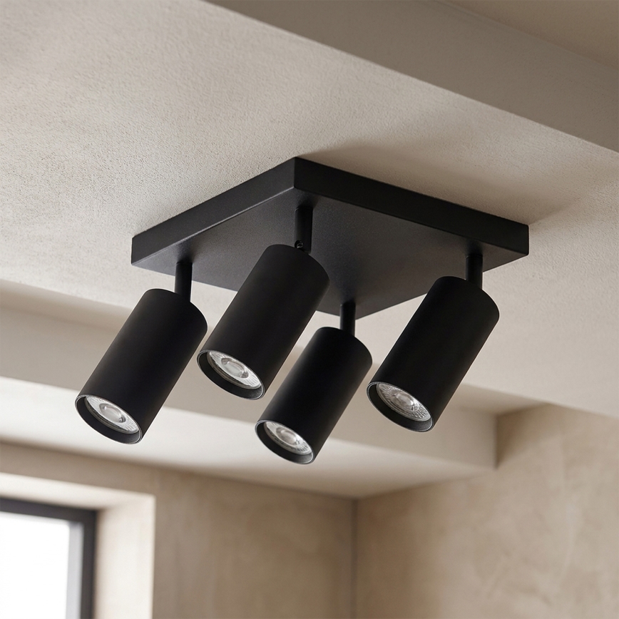 BRILAGI - Luminária spot LED RGBW regulável SELE SQUARE 4xGU10/6,5W/230V 2700-6500K preta