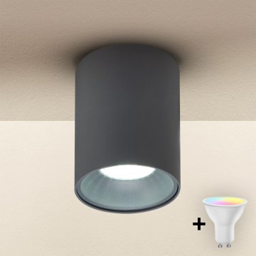 Brilagi - Spot LED RGBW dimerizável TRINE 1xGU10/4,8W/230V 3000K antracite + comando remoto