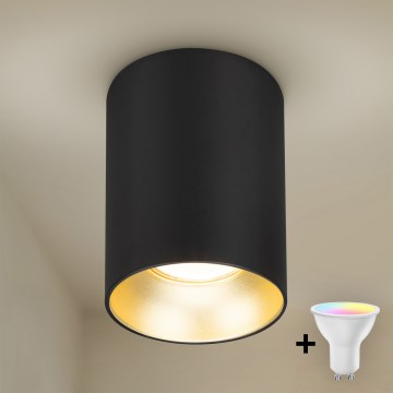 Brilagi - Spot LED RGBW dimerizável TRINE 1xGU10/6W/230V 3000K preto/dourado + comando à distância