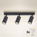 Brilagi - Spot LED RGBW regulável SELE 3x GU10/6W/230V 3000K antracite + controlo remoto