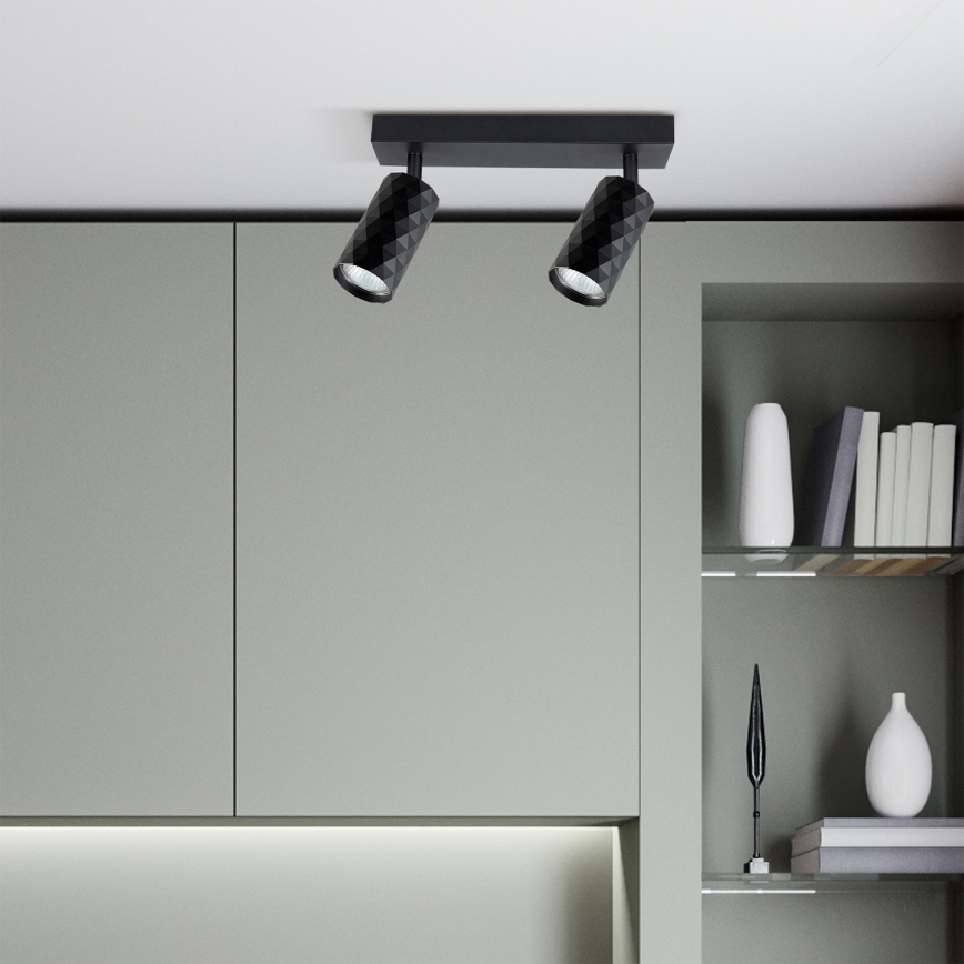 Brilagi - Spot LED RGBW regulável SELE DIAMANT 2xGU10/4,8W/230V 3000K preto + comando remoto