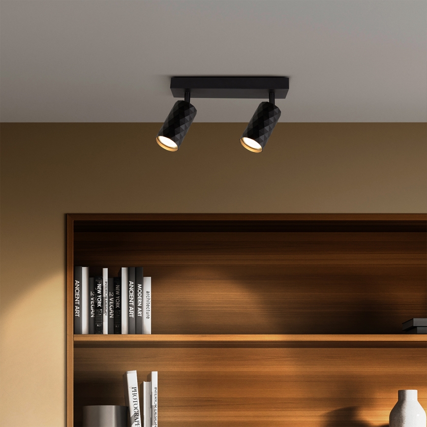 Brilagi - Spot LED RGBW regulável SELE DIAMANT 2xGU10/4,8W/230V 3000K preto + comando remoto