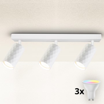 Brilagi - Spot LED RGBW regulável SELE DIAMANT 3xGU10/6W/230V 3000K Wi-Fi branco