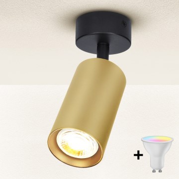 Brilagi - Spot LED RGBW regulável SELE GOLDEN 1xGU10/4,8W/230V 3000K preto/dourado + controlo remoto