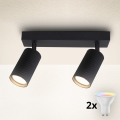 Brilagi - Spot LED RGBW regulável SELE MODERN 2xGU10/6W/230V 3000K preto + comando remoto