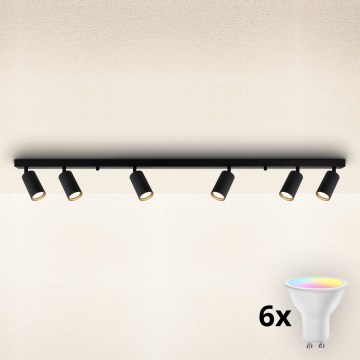Brilagi - Spot LED RGBW regulável SELE MODERN 6xGU10/6,5W/230V 2700-6500K Wi-Fi preto