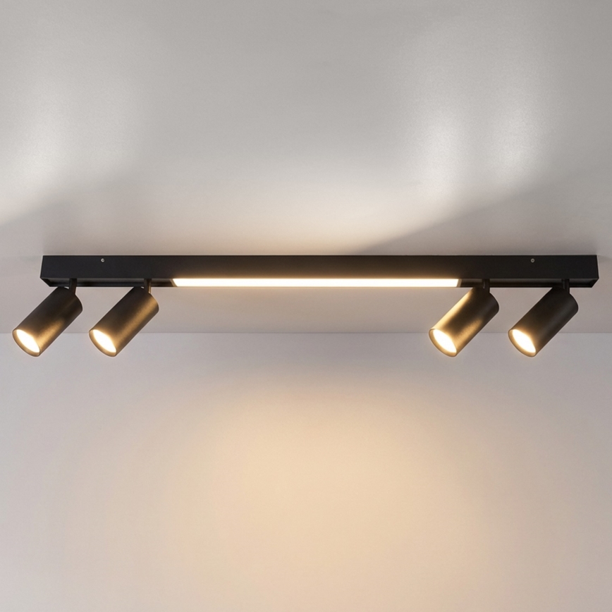 Brilagi - Spot LED SELE 4xGU10/30W/230V + LED/25W preto